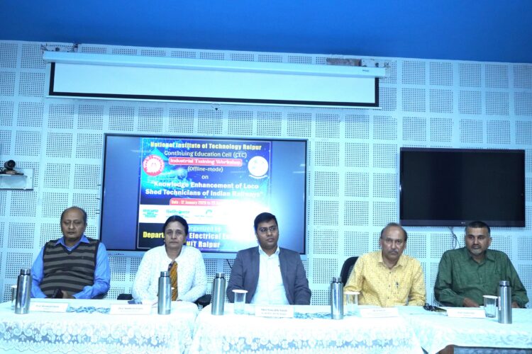 एनआईटी रायपुर में लोको शेड तकनीशियनों के लिए आयोजित प्रशिक्षण कार्यशाला का समापन